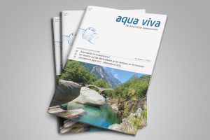 Beim Redesign der Zeitschrift aqua viva wurde auf der Titelseite mit einem grossen Bild und Angaben zu den Beiträgen gearbeitet. Das Logo ist oben platziert, um immer sichtbar zu bleiben.